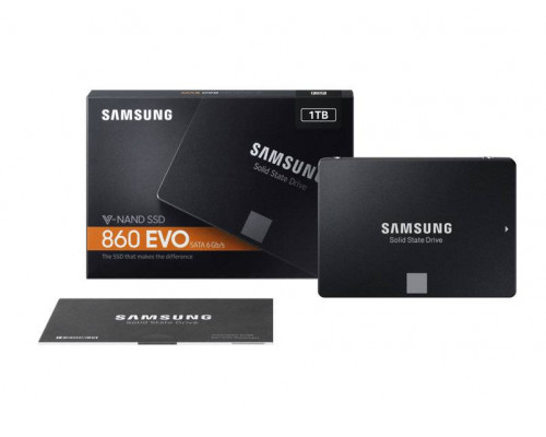 Твердотельный диск 1TB Samsung 860 EVO, V-NAND, 2.5", SATA III, [R/W - 520/550 MB/s]